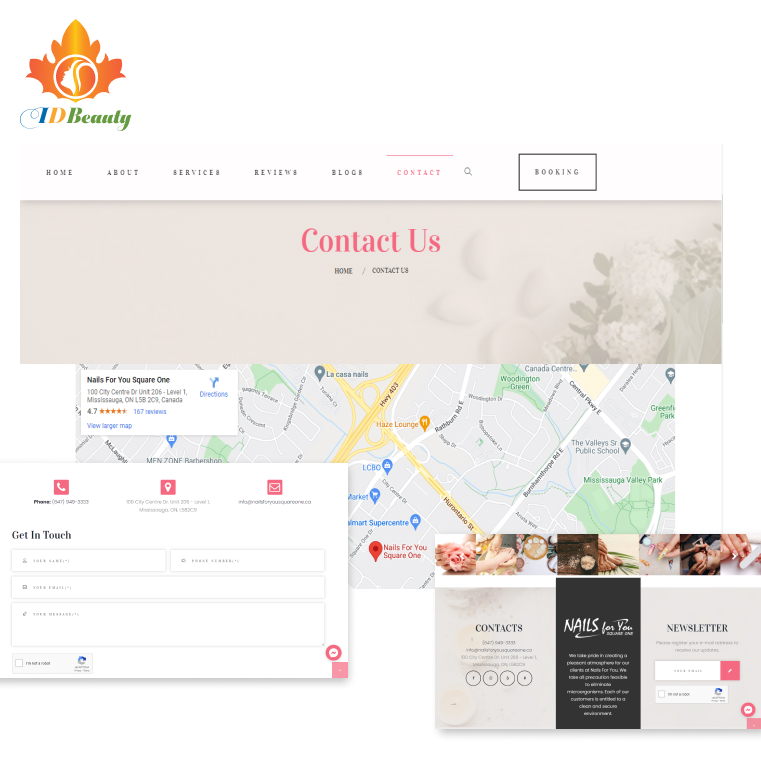 Thiết kế website tiệm nails - contact